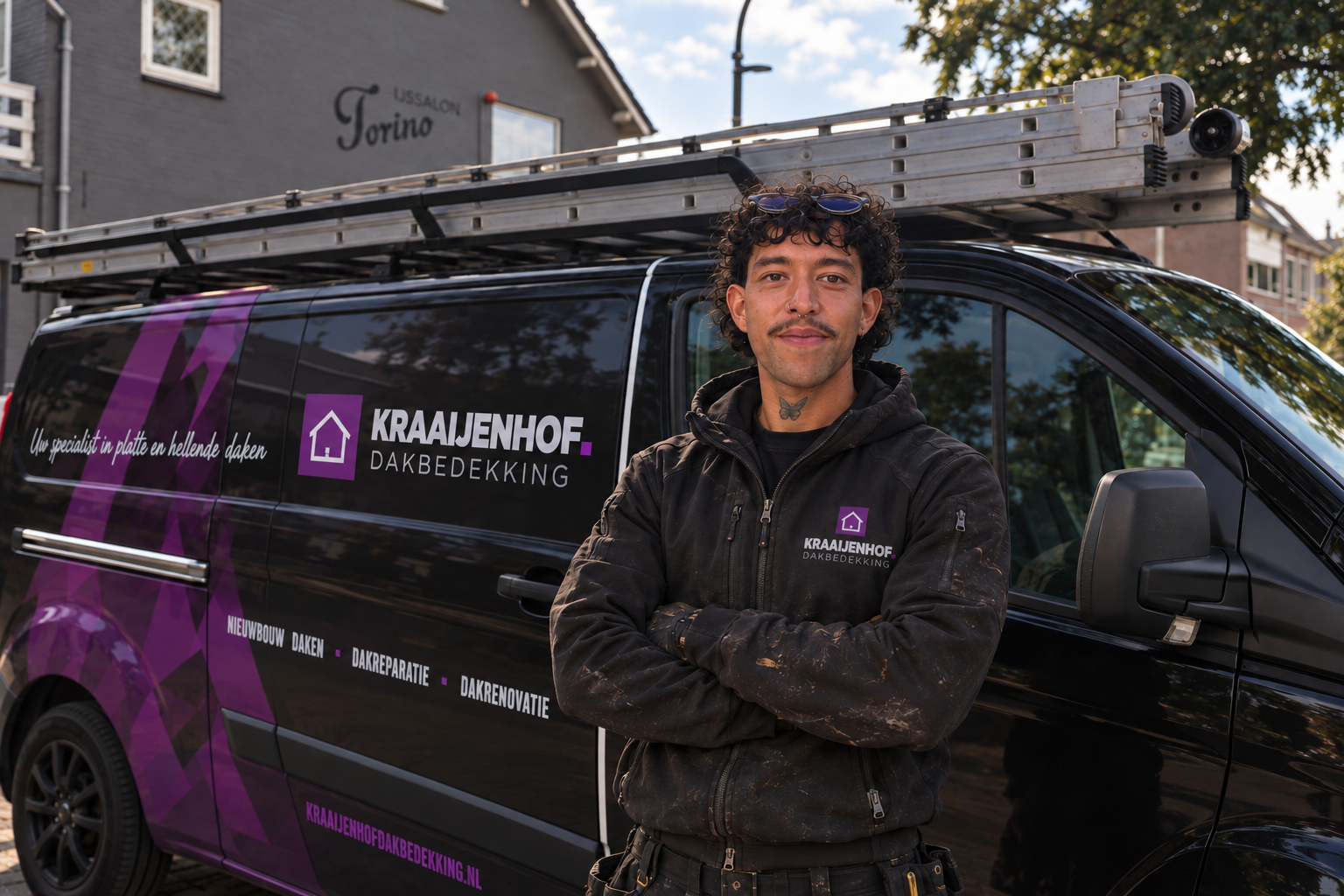 Jonathan van Kraaijenhof Dakbedekking voor zijn bedrijfswagen in Ermelo